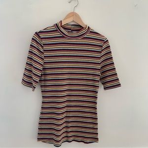Roolee striped mockneck shortsleeve